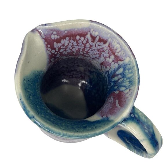 Signed Prescott Arizona Art Pottery Small Pitcher Creamer Tie-Dye Eileen Church - Picture 8 of 11